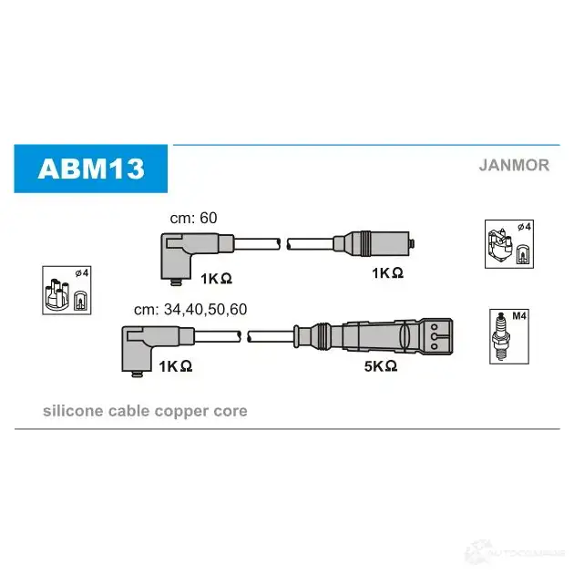 Высоковольтные провода зажигания, комплект JANMOR abm13 2816624 FX7ZZ P 5902925000972 изображение 0