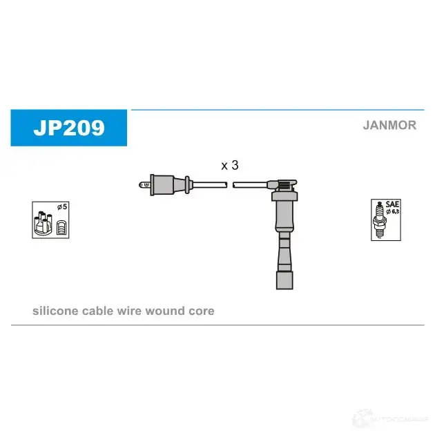 Высоковольтные провода зажигания, комплект JANMOR RB 7KY 2818005 5902925012357 jp209 изображение 0