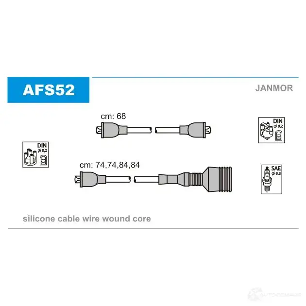 Высоковольтные провода зажигания, комплект JANMOR afs52 5902925019004 2816863 SMX QR изображение 0