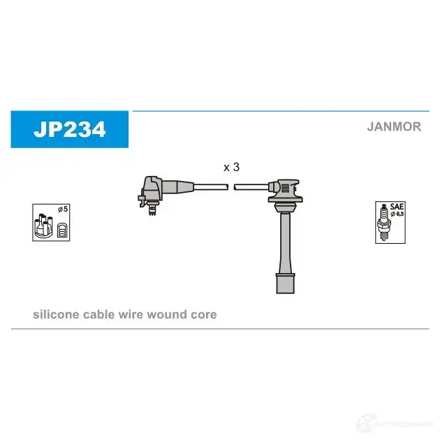 Высоковольтные провода зажигания, комплект JANMOR jp234 USU V0M3 5902925017215 2818030 изображение 0