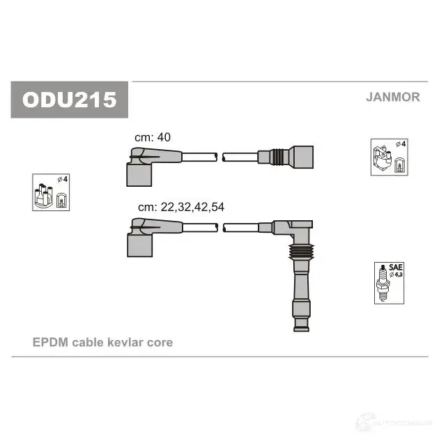 Высоковольтные провода зажигания, комплект JANMOR Q5ZG Y 2818424 5902925020437 odu215 изображение 0