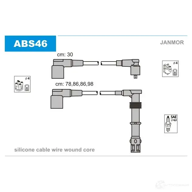 Высоковольтные провода зажигания, комплект JANMOR 5902925013187 S H9UN abs46 2816754 изображение 0