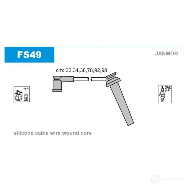 Высоковольтные провода зажигания, комплект JANMOR 5902925004215 G7B 14 2817292 fs49