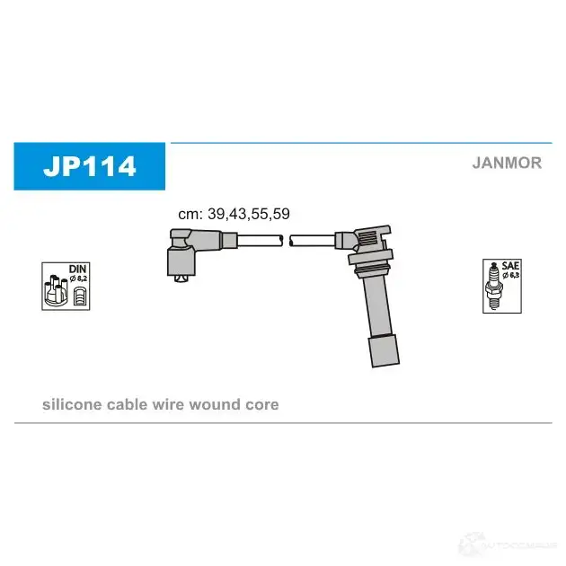 Высоковольтные провода зажигания, комплект JANMOR LIF2 N 2817914 jp114 5902925010919