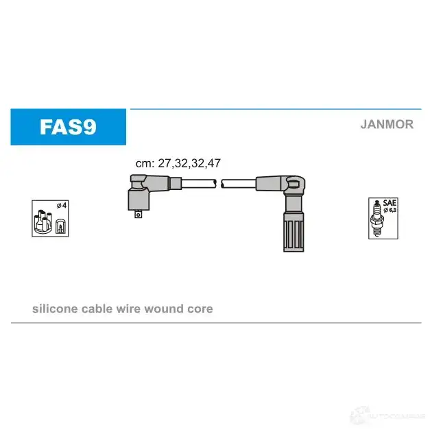 Высоковольтные провода зажигания, комплект JANMOR 2817211 Z WXF7 fas9 5902925003485 изображение 0