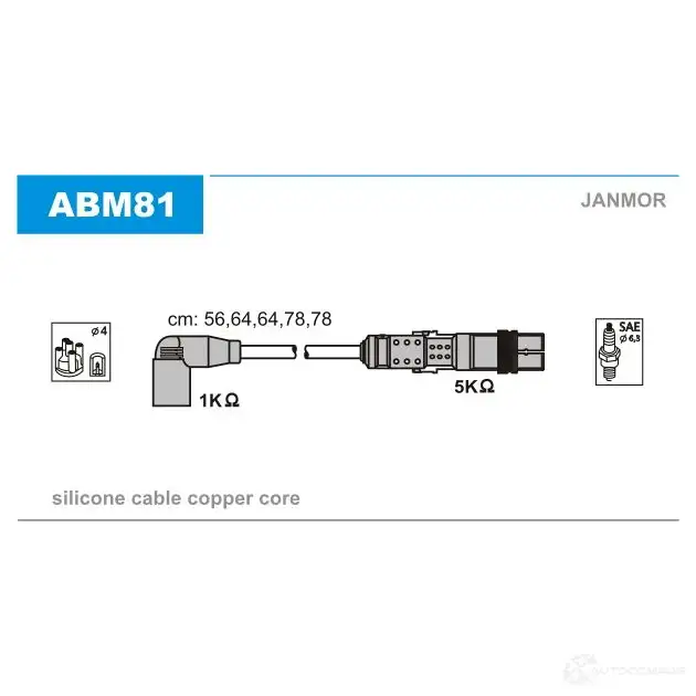 Высоковольтные провода зажигания, комплект JANMOR abm81 2816716 5902925016010 JKQY Q изображение 0