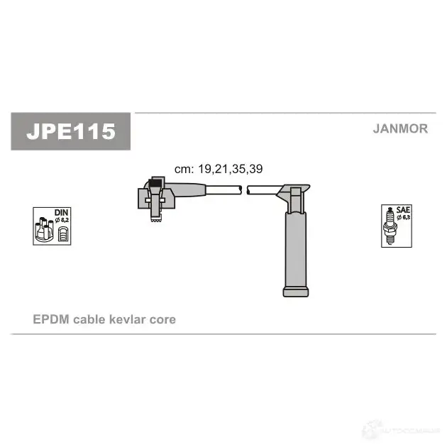 Высоковольтные провода зажигания, комплект JANMOR 2818141 CXE8 TTQ 5902925016447 jpe115 изображение 0