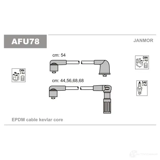 Высоковольтные провода зажигания, комплект JANMOR 5902925008275 afu78 0 GFR5 2816903 изображение 0