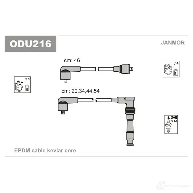 Высоковольтные провода зажигания, комплект JANMOR 5902925020444 odu216 0IDM F 2818425 изображение 0