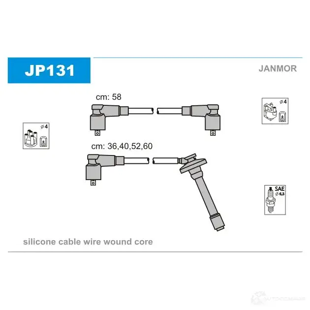 Высоковольтные провода зажигания, комплект JANMOR G BTPH 5902925020581 2817930 jp131