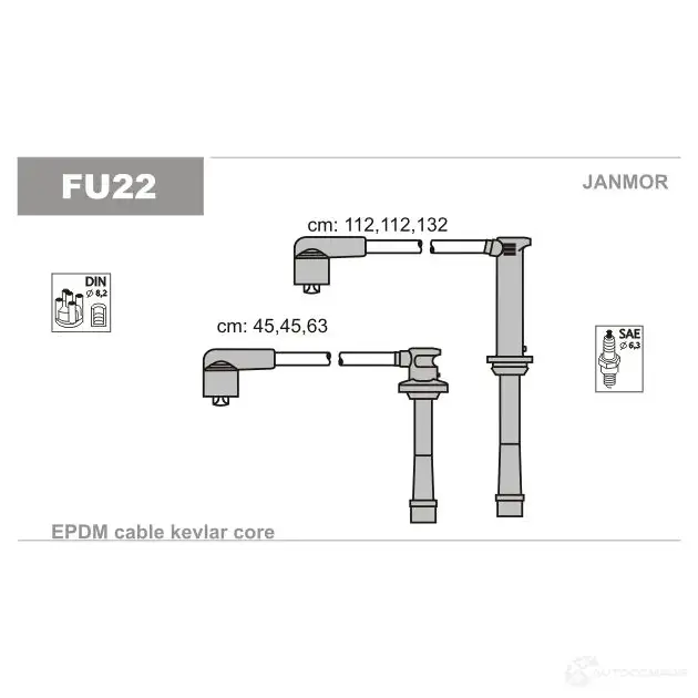 Высоковольтные провода зажигания, комплект JANMOR XO U0F 2817314 fu22 5902925014887