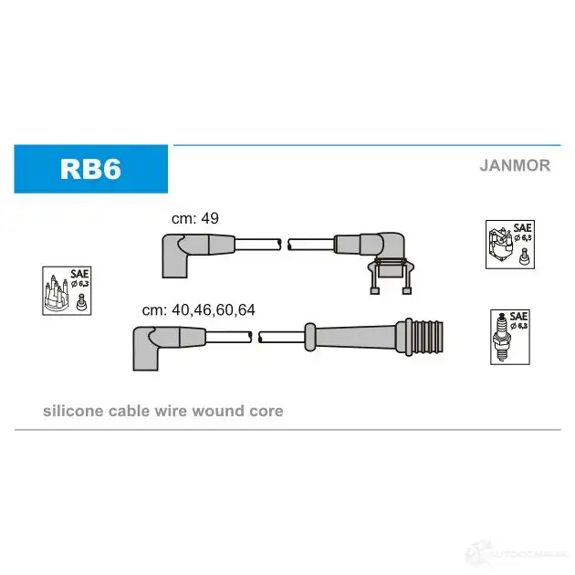 Высоковольтные провода зажигания, комплект JANMOR 2818501 rb6 5902925003096 8 TRCY85 изображение 0