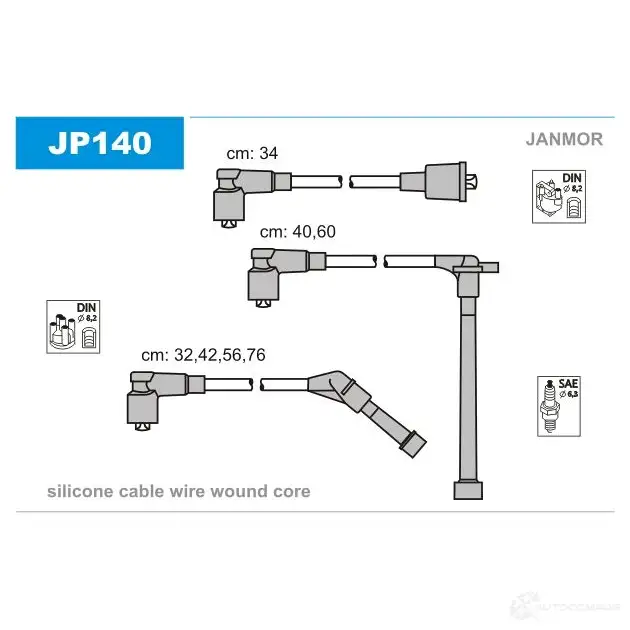 Высоковольтные провода зажигания, комплект JANMOR 5902925017802 jp140 CE 8OAL1 2817939 изображение 0