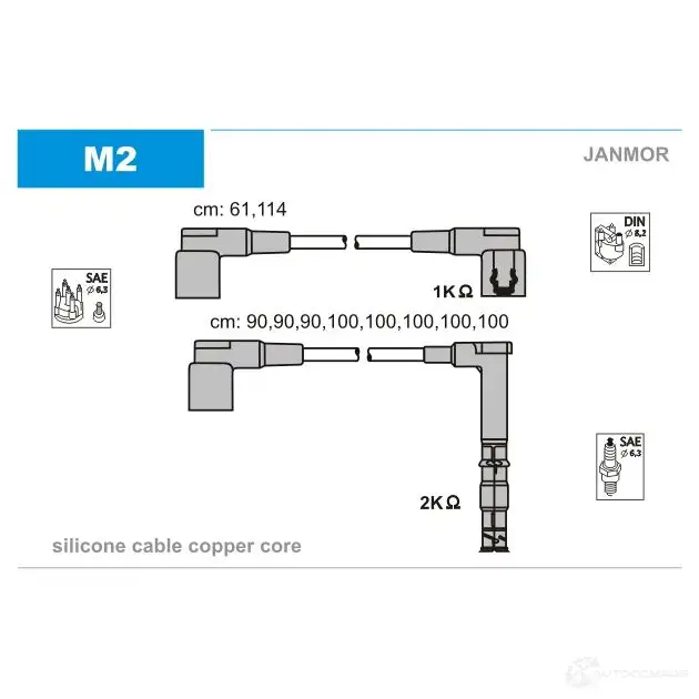 Высоковольтные провода зажигания, комплект JANMOR m2 2818319 5902925005069 HAL KILC изображение 0