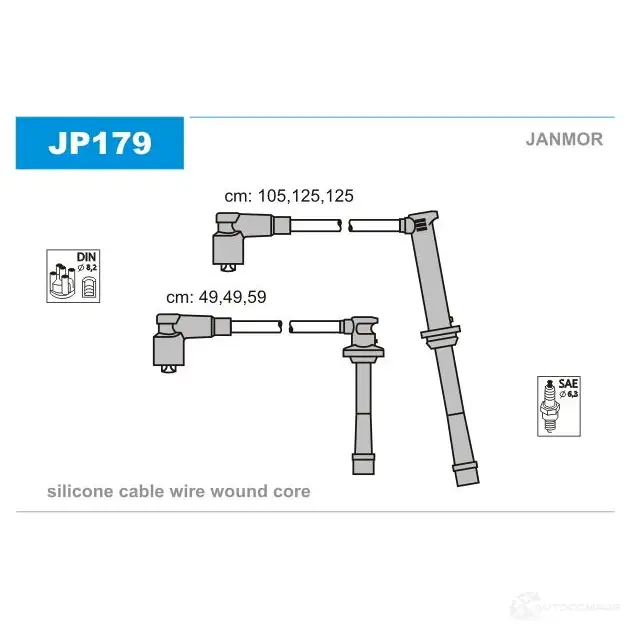 Высоковольтные провода зажигания, комплект JANMOR 2817978 jp179 OE KC45A 5902925018199 изображение 0