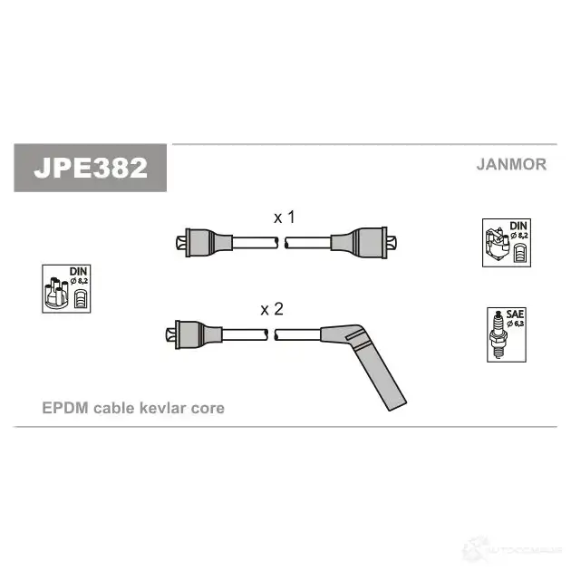 Высоковольтные провода зажигания, комплект JANMOR 2818301 EZP8 Y 5902925011343 jpe382