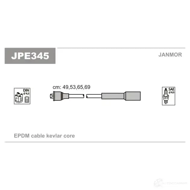 Высоковольтные провода зажигания, комплект JANMOR 2818267 6HT MP9K jpe345 5902925010162 изображение 0