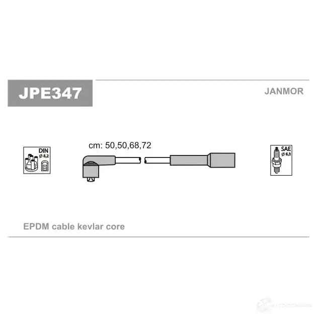 Высоковольтные провода зажигания, комплект JANMOR jpe347 I4S 6B 5902925010186 2818269 изображение 0