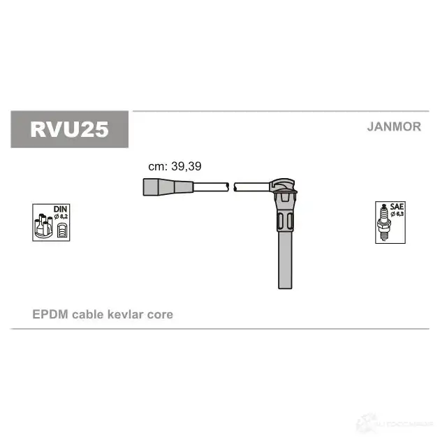 Высоковольтные провода зажигания, комплект JANMOR 5902925013033 2818599 rvu25 1M TCLB