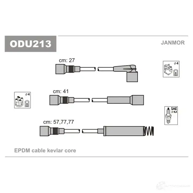 Высоковольтные провода зажигания, комплект JANMOR 2818422 odu213 5902925015143 AHV L8WJ изображение 0