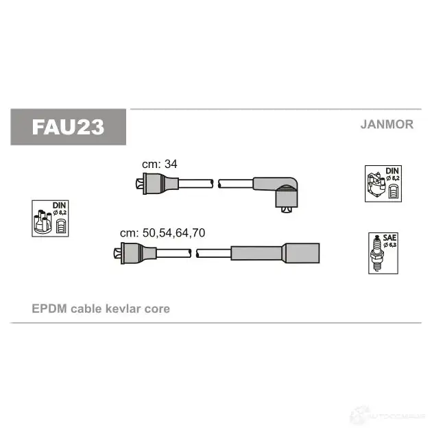 Высоковольтные провода зажигания, комплект JANMOR 2817227 5902925008909 fau23 6OJO X изображение 0