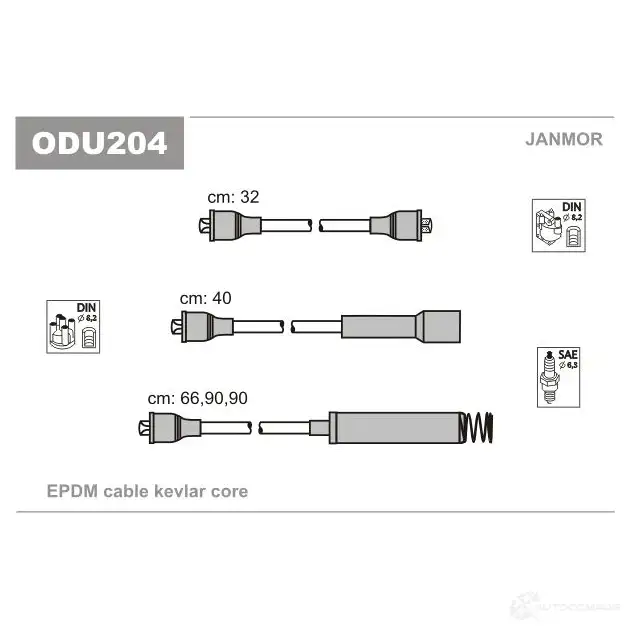 Высоковольтные провода зажигания, комплект JANMOR KY SO37I 2818413 5902925014962 odu204 изображение 0