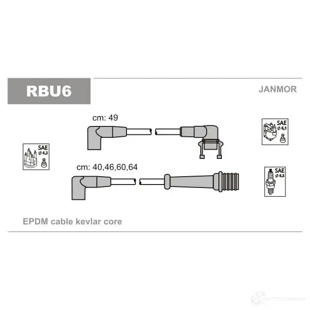 Высоковольтные провода зажигания, комплект JANMOR 2818539 rbu6 4 RUH21L 5902925013477 изображение 0
