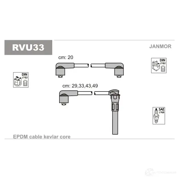 Высоковольтные провода зажигания, комплект JANMOR FMKZ 2R7 5902925013163 2818608 rvu33 изображение 0
