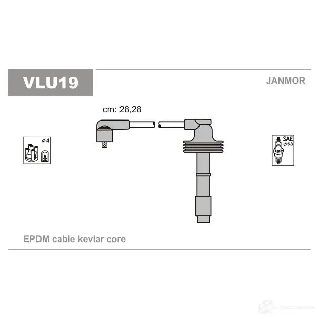 Высоковольтные провода зажигания, комплект JANMOR vlu19 5902925002815 2818702 MR XN20 изображение 0