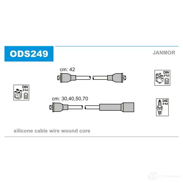 Высоковольтные провода зажигания, комплект JANMOR ods249 2818404 O KGYAEJ 5902925020505