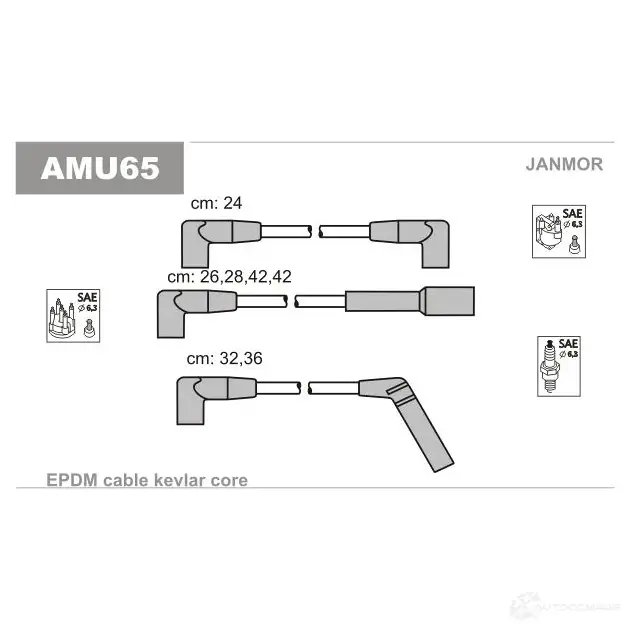 Высоковольтные провода зажигания, комплект JANMOR VAO 8PJX 5902925006226 2817022 amu65