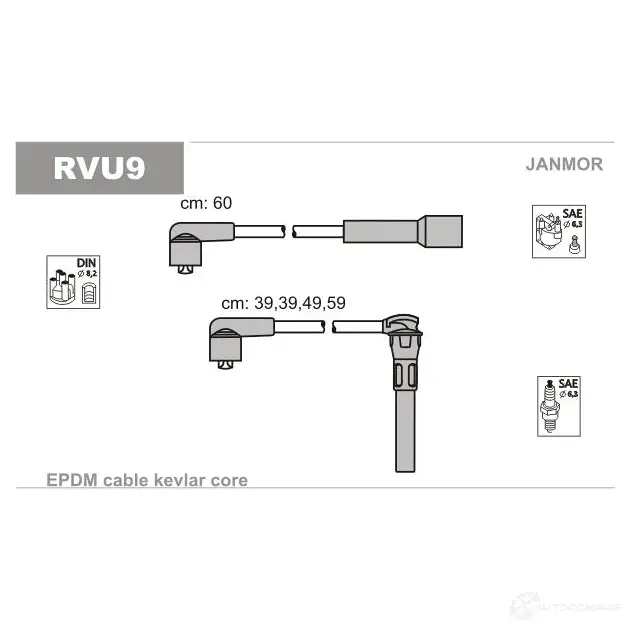 Высоковольтные провода зажигания, комплект JANMOR 5902925011701 0381 Q rvu9 2818620 изображение 0