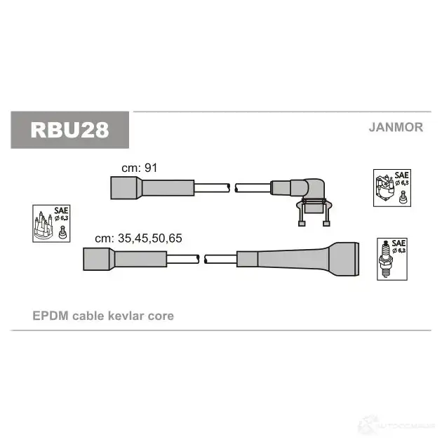 Высоковольтные провода зажигания, комплект JANMOR 5902925013699 0PJ OP5 2818525 rbu28 изображение 0