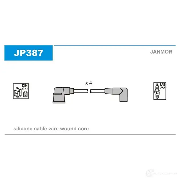 Высоковольтные провода зажигания, комплект JANMOR jp387 5902925016942 2818120 DQ86B 2 изображение 0