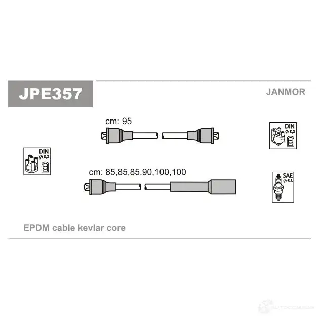 Высоковольтные провода зажигания, комплект JANMOR jpe357 DQ S9HP 2818279 5902925010285 изображение 0