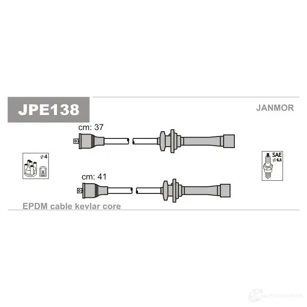 Высоковольтные провода зажигания, комплект JANMOR 2818163 jpe138 5902925019646 P0 A5J изображение 0