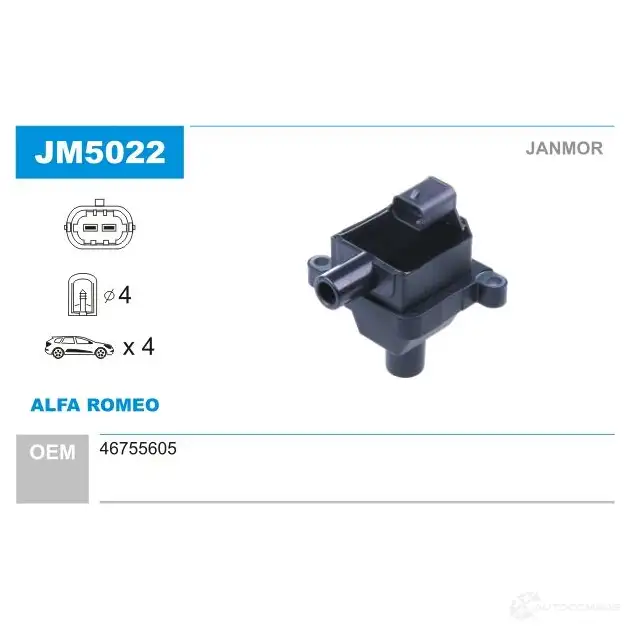 Катушка зажигания JANMOR 2817416 5902925204493 jm5022 VO TCZLD