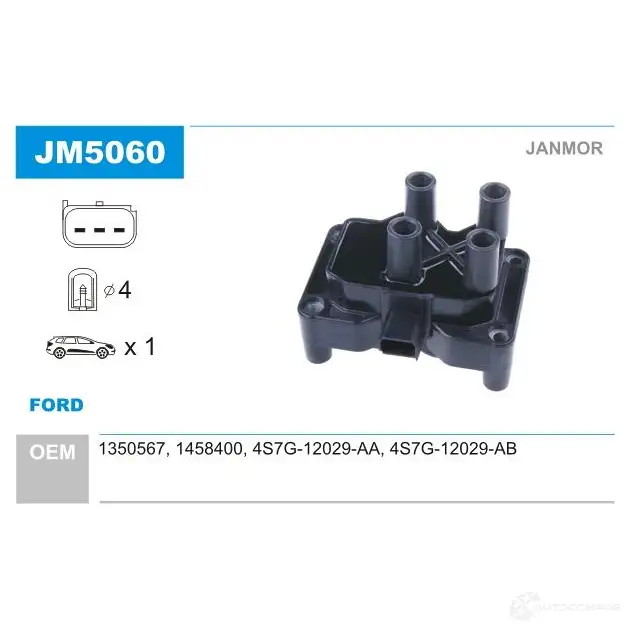 Катушка зажигания JANMOR 5902925204875 jm5060 2TVP VY 2817453