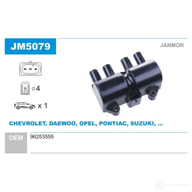 Катушка зажигания JANMOR 5902925205063 jm5079 2817472 6K7K 03