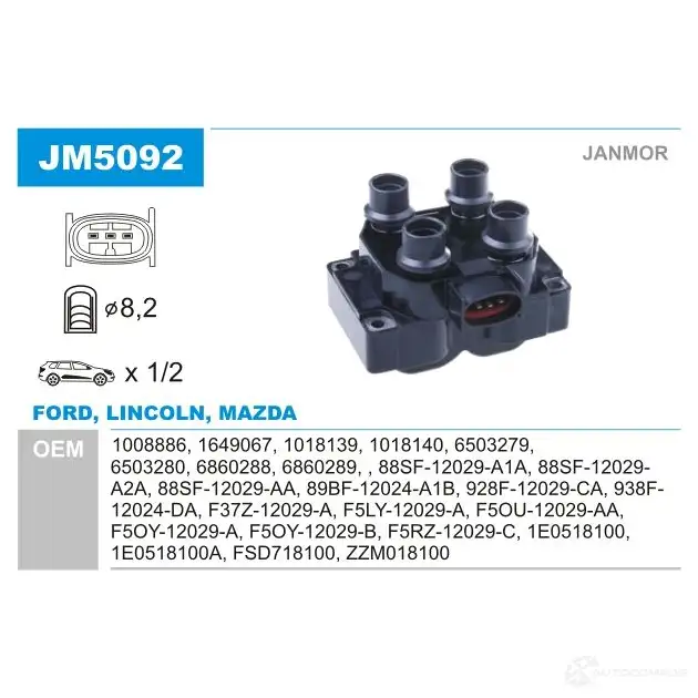 Катушка зажигания JANMOR 2817485 5902925205193 jm5092 5KF 65 изображение 0