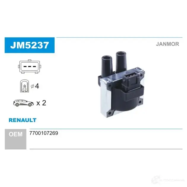 Катушка зажигания JANMOR jm5237 ZSS 1N 5902925207647 2817628