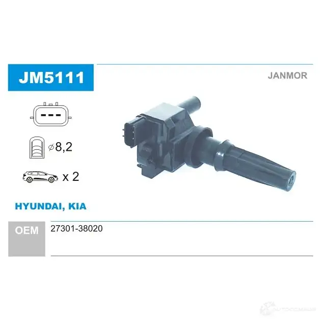 Катушка зажигания JANMOR jm5111 2817504 5902925205384 4 BYAZ