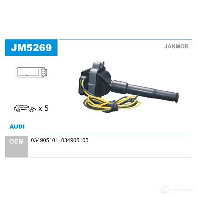 Катушка зажигания JANMOR 2817660 5902925212696 QV3WOU 3 jm5269 изображение 0