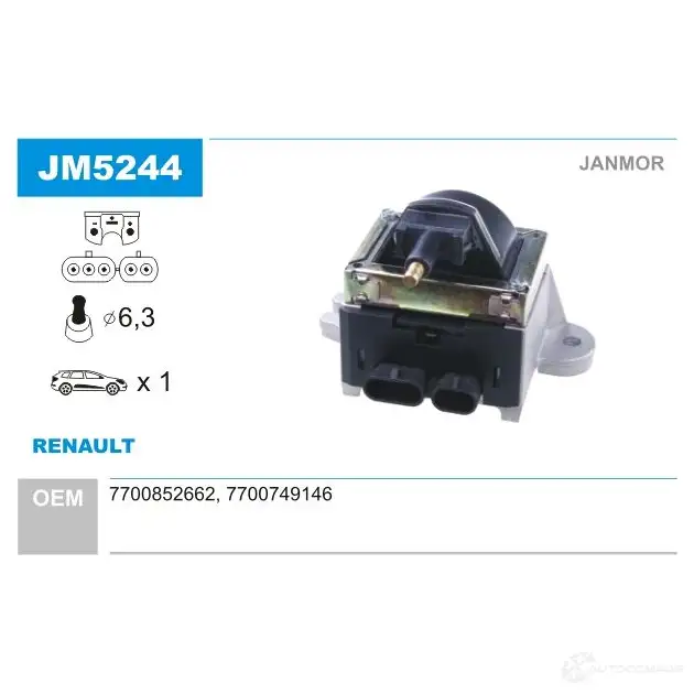 Катушка зажигания JANMOR 9ZHR2 L 5902925207715 jm5244 2817635