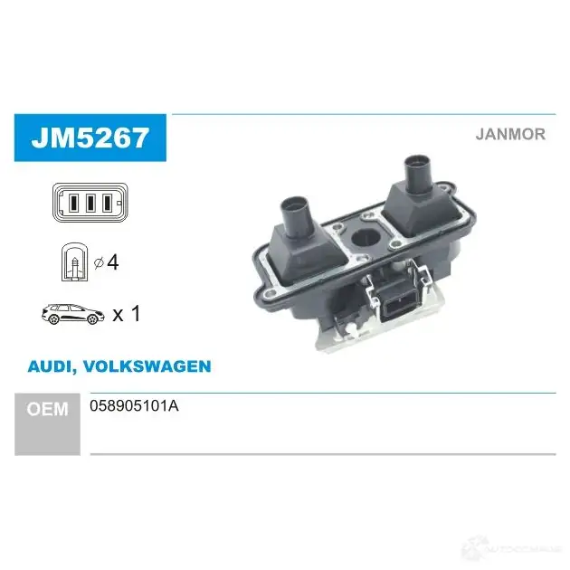 Катушка зажигания JANMOR LV SFUV 5902925212672 2817658 jm5267