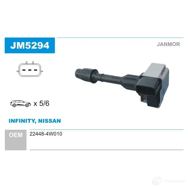 Катушка зажигания JANMOR V RDT6Y 5902925208217 2817685 jm5294