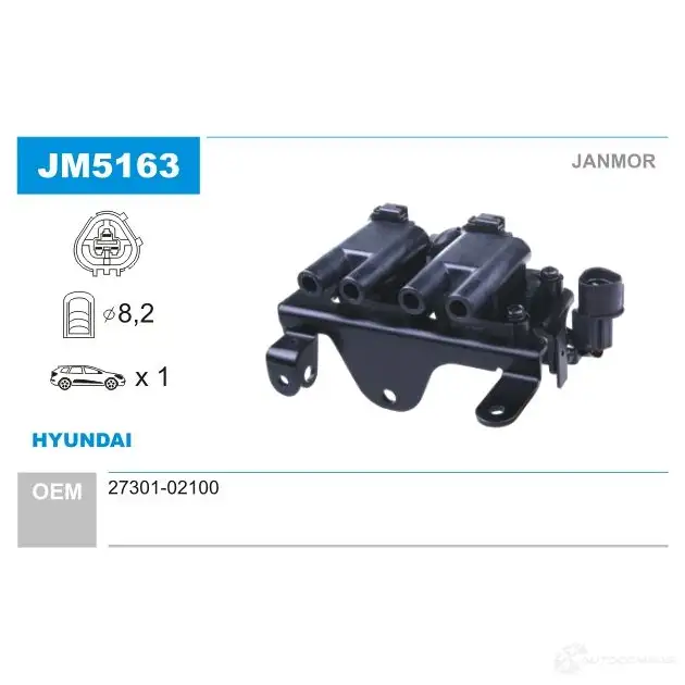 Катушка зажигания JANMOR HN6 89 jm5163 5902925205902 2817555 изображение 0