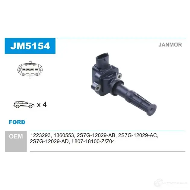Катушка зажигания JANMOR jm5154 5902925205810 2817546 GMZLAQ Z