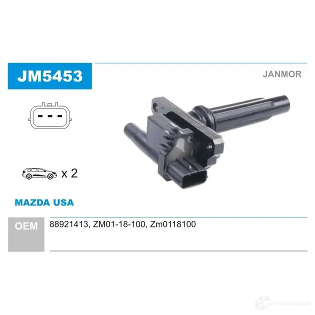 Катушка зажигания JANMOR jm5453 5902925216458 TYZZ2A D 654745336 изображение 0