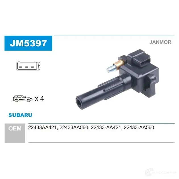 Катушка зажигания JANMOR 5F0D H jm5397 5902925209795 2817781 изображение 0